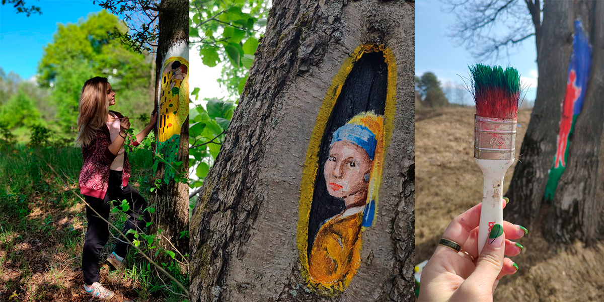 Художница из Костерево воссоздает мировые шедевры на стволах многолетних дубов