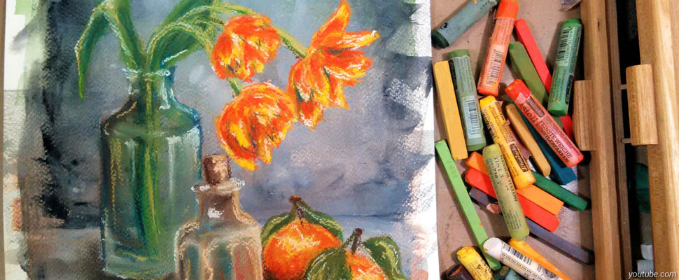Занятие по пастельной живописи в Семейном центре «Гагарин»