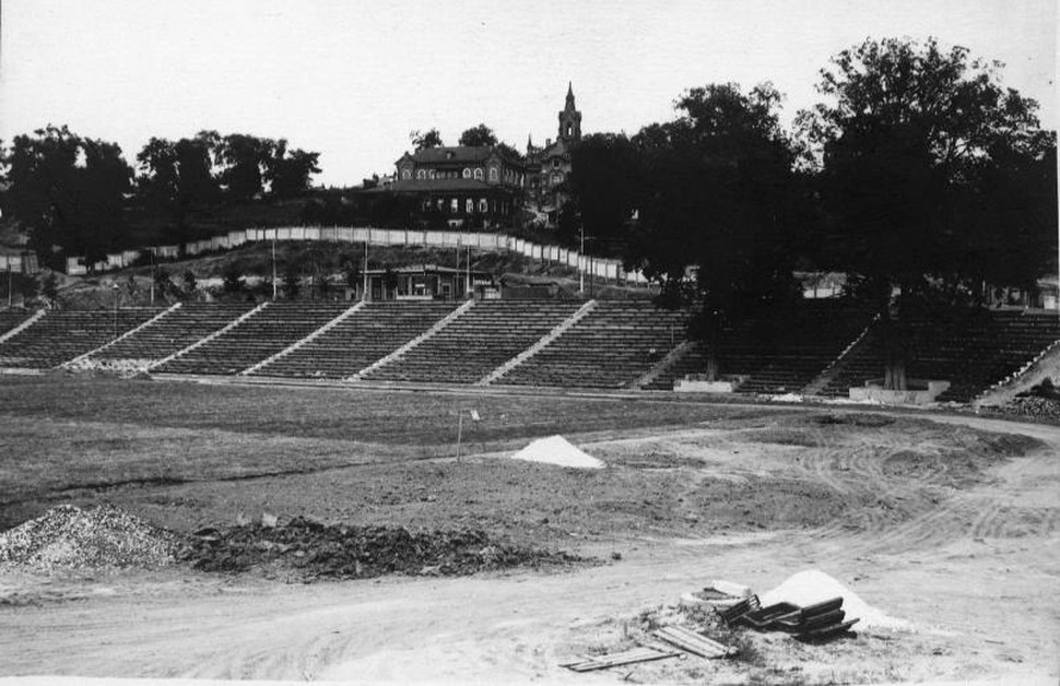 Строительство стадиона "Торпедо". 1950 год.