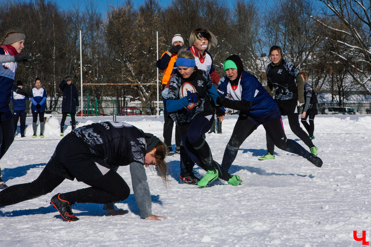 Турнир по снежному регби во Владимире