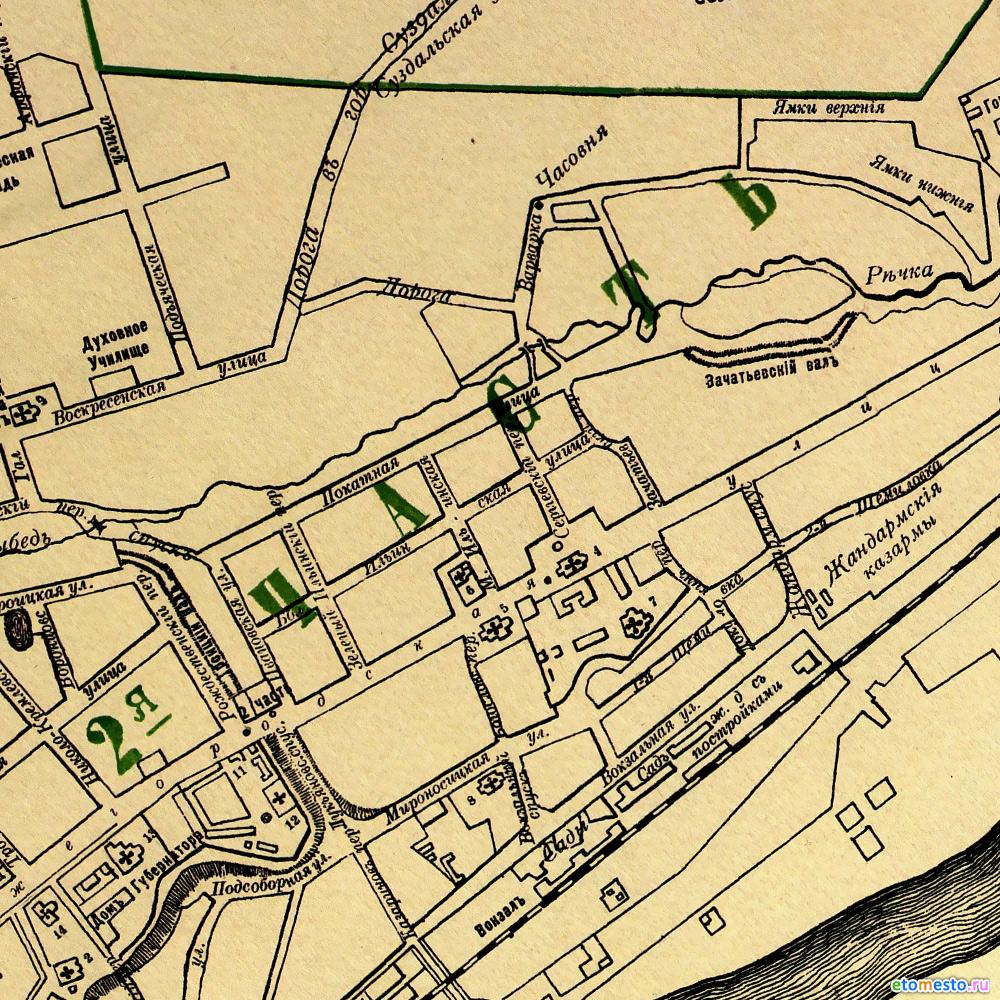 План губернского города Владимира 1899 года