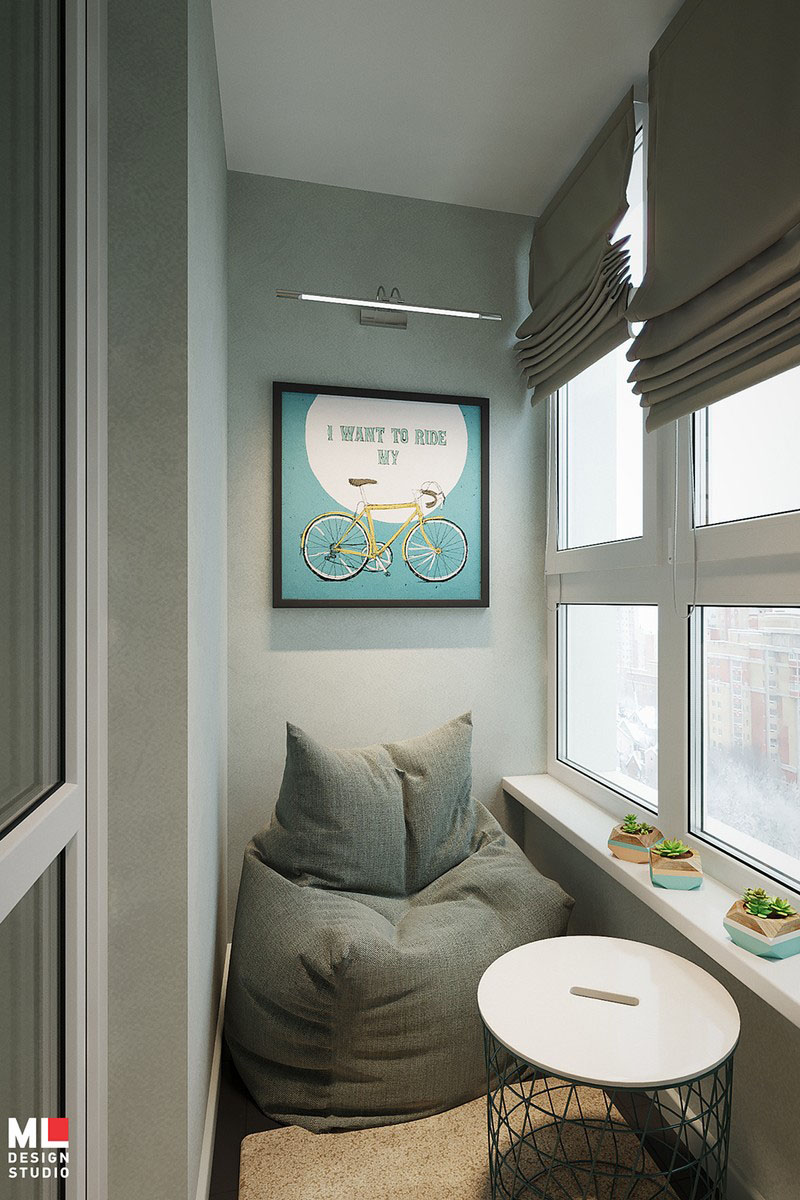 Дизайн интерьера в однокомнатной квартире по проекту Марии Мухаевой