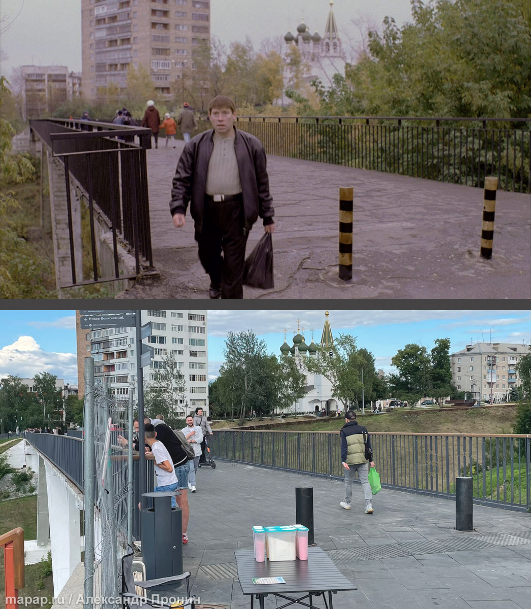 Приключения бандитов из девяностых в Нижнем Новгороде стали важной частью культуры нулевых. Пройти по следам героев фильма «Жмурки» решил владимирец Александр Пронин, на счету которого уже есть маршруты из дилогии про Данилу Багрова. Проект показывает, как за 20 лет изменились знаменитые кинолокации.