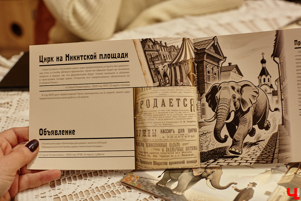 Где мы, а где африканские тяжеловесы с бивнями! Но руководитель нескольких частных музеев Татьяна Пикунова уверяет: слоны были ближе к Владимирской губернии, чем нам кажется. Анекдотическую историю столетней давности автор перенесла на страницы своей новой книги, которую «Ключ-Медиа» уже успел полистать.