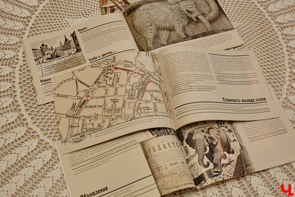 Где мы, а где африканские тяжеловесы с бивнями! Но руководитель нескольких частных музеев Татьяна Пикунова уверяет: слоны были ближе к Владимирской губернии, чем нам кажется. Анекдотическую историю столетней давности автор перенесла на страницы своей новой книги, которую «Ключ-Медиа» уже успел полистать.