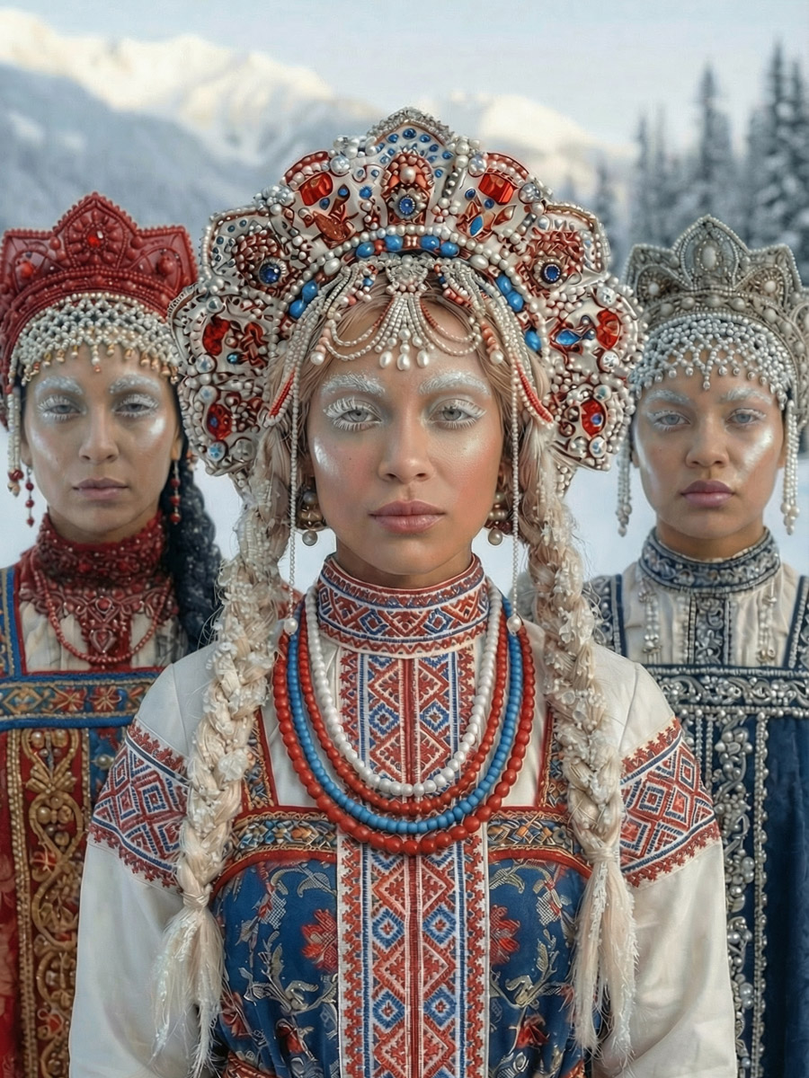 Девушки из 33-го региона повторили завирусившийся тренд этой зимы на трек в современной обработке «Расскажи, Снегурочка, где была». Внучки Деда Мороза предстали в нарядах а-ля рюс: расписных кокошниках и богато украшенных платьях. Большинство образов сгенерировал ИИ, но некоторые — настоящие фотосессии в заснеженном лесу. Смотрим и вдохновляемся!