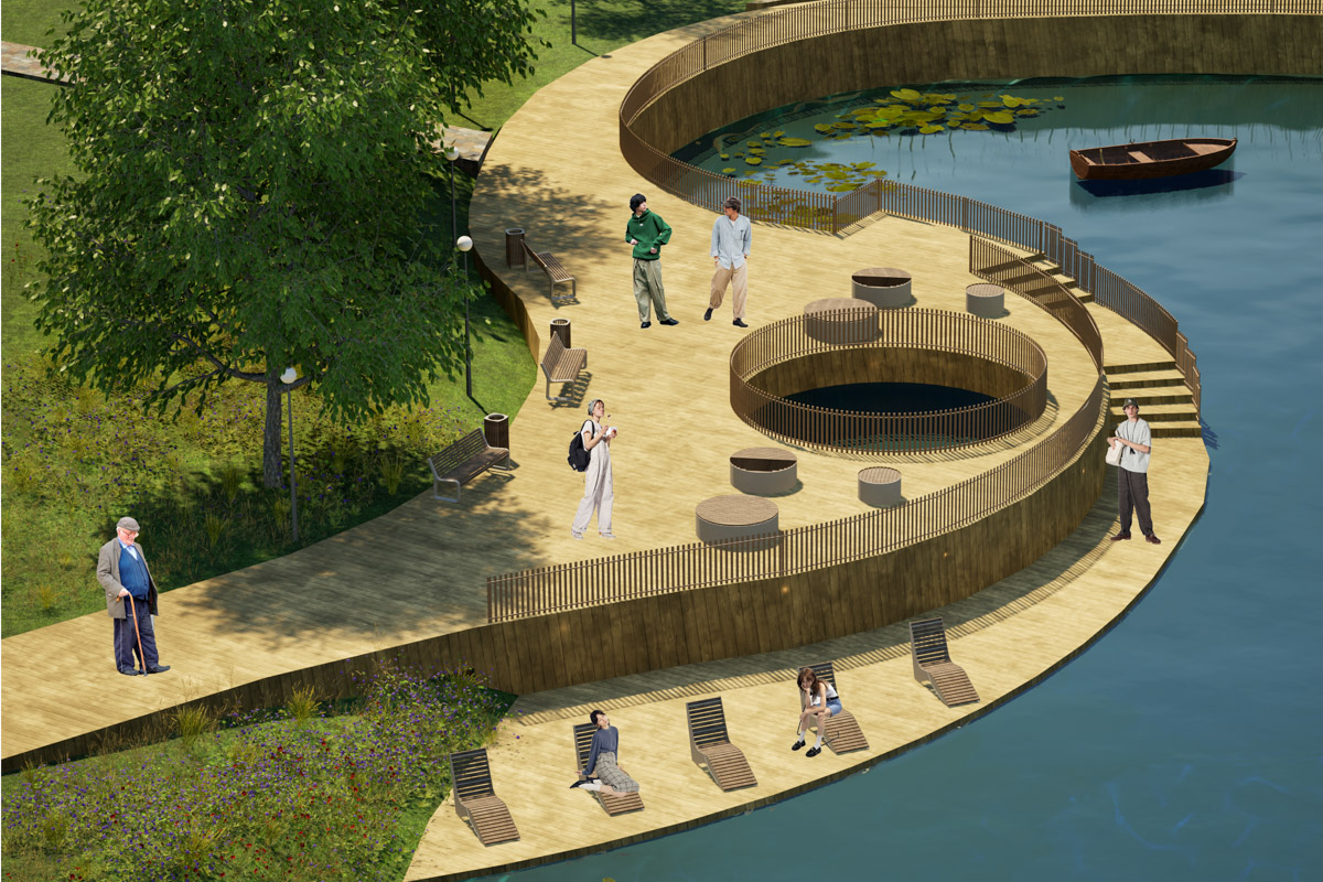 Летом 2025 года Добросельский пруд был одним из лидеров голосования за объекты будущего благоустройства. И хоть проект не победил, идея трансформировать его не осталась забытой. Студенческая команда «Вектор» представила свой взгляд на локацию.